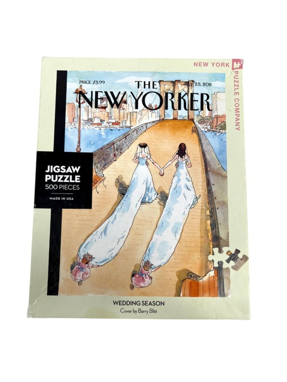 The New Yorker Wedding Season Puzzle 500 Pieces Bary Blitt Two Brides on Bridge